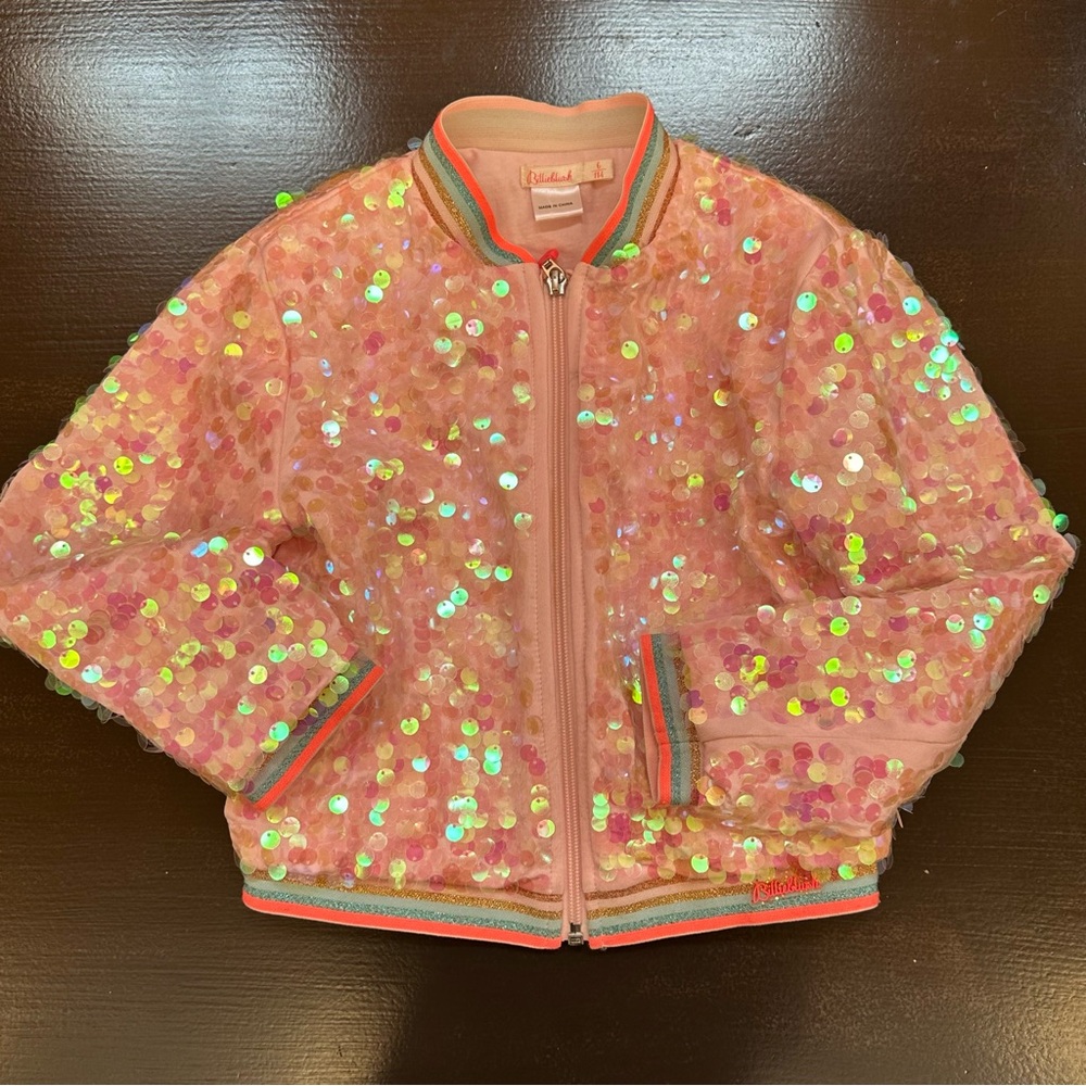 Pink Sequin Bomber Jacket